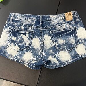 YMI Blue and White stone washed Daisy Duke Jean Shorts size 7